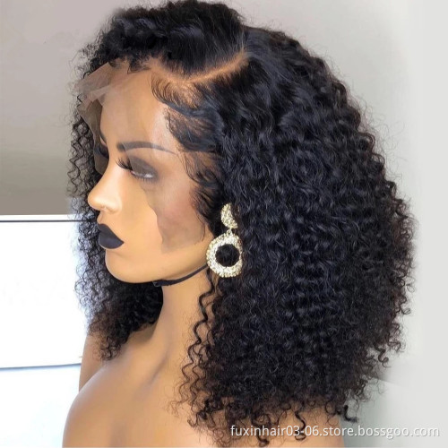 Wholesale Water Wave Raw Remy Glueless Lace Front Natural Color Pre Plucked 360 Deep Curly Lace Closure Frontal Human Hair Wigs